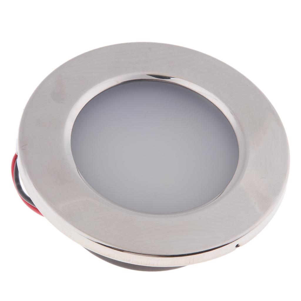 3W Marine Boat RV Trailer Car LED Ceiling/Cabin/Dome White Light Stainless Steel 86mm