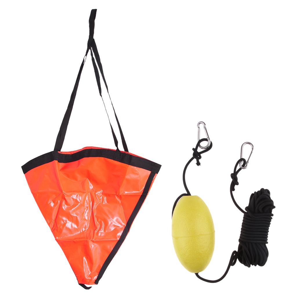 32'' Drift Sock Sea Anchor Drogue with Kayak Tow Rope Line Buoy Ball Float