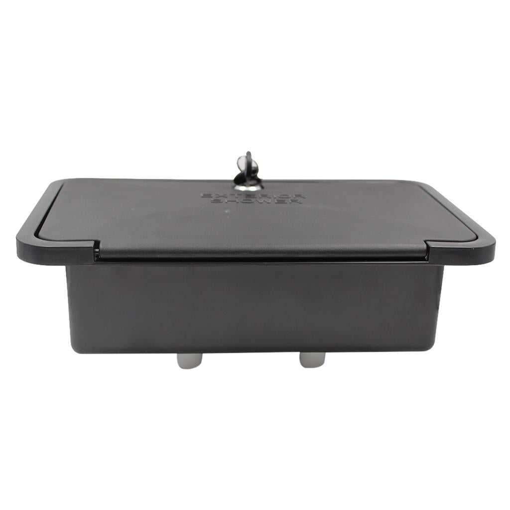 Marine Exterior Shower Box Kit for Lock for RV Includes Hose Black