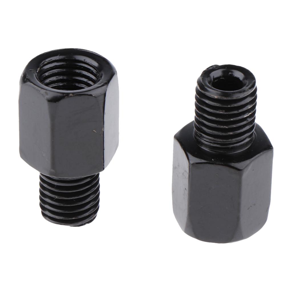 3xScooter Motorcycle Rearview Side Mirror RH 10mm - RH 10mm Adapter Black