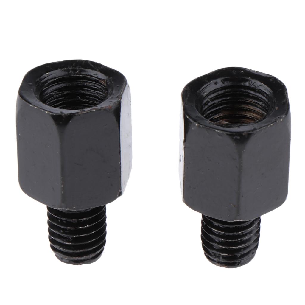 3xScooter Motorcycle Rearview Side Mirror LH 10mm - RH 8mm Adapter Black