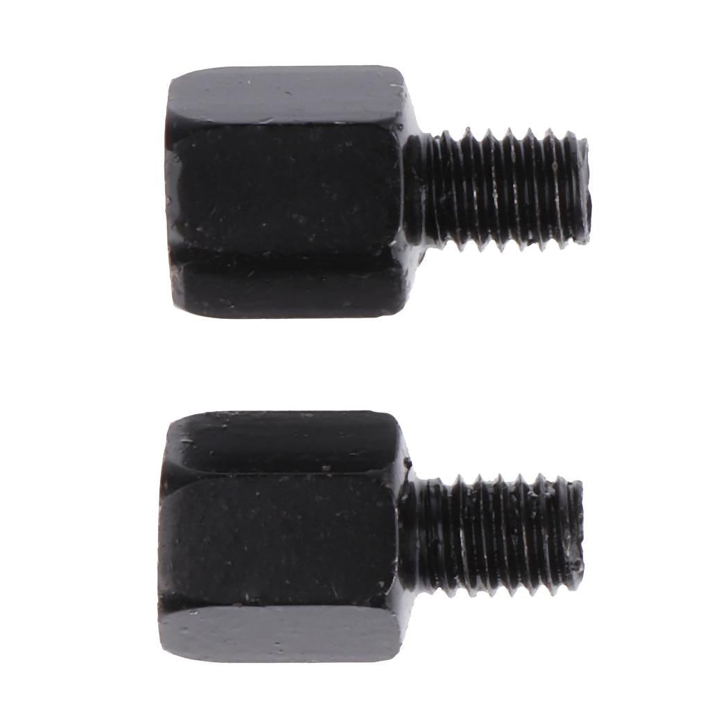 2xScooter Motorcycle Rearview Side Mirror LH 10mm - RH 8mm Adapter Black