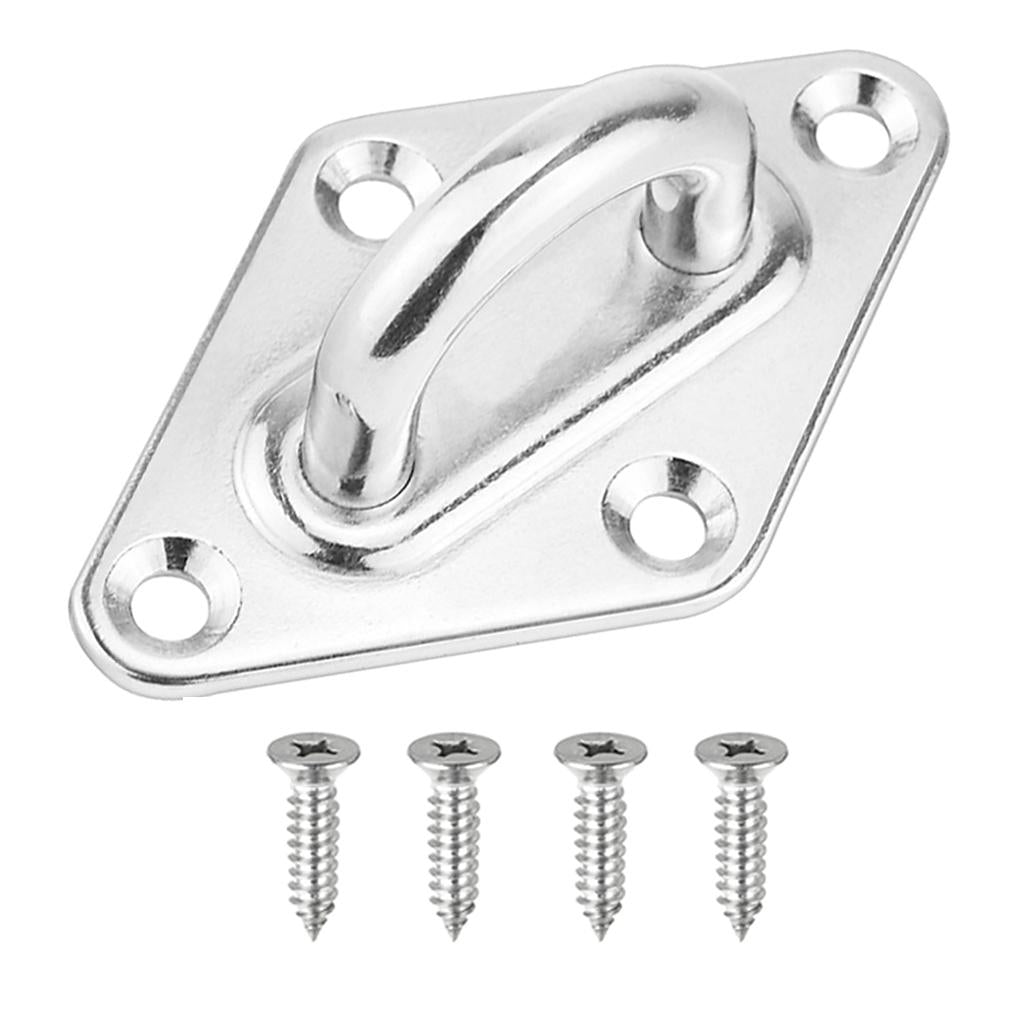 4xStainless Steel Diamond Shaped Pad Eye Plate Boat Deck Hinge Hardware 79mm