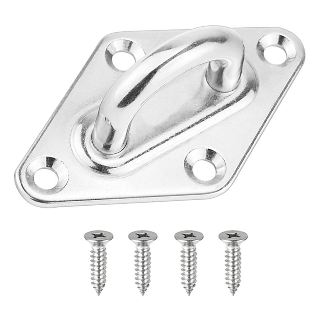 2xStainless Steel Diamond Shaped Pad Eye Plate Boat Deck Hinge Hardware 79mm