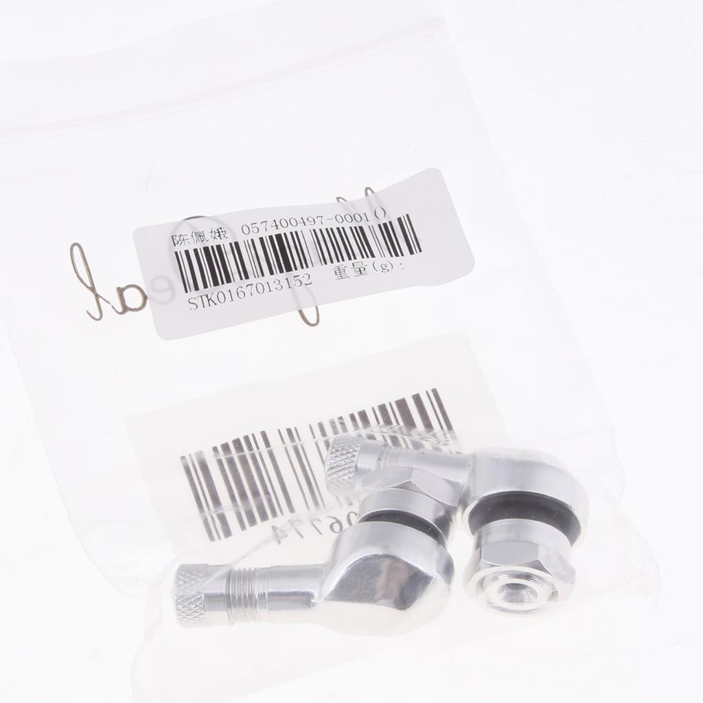 Aluminum Motorcycle 90 Degree 11.3mm Wheel Tire Stem Tubeless Valve Silver