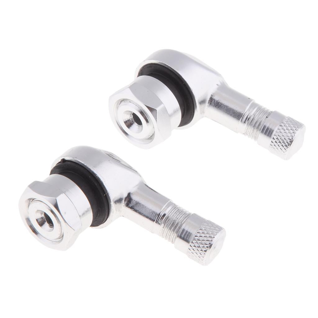 Aluminum Motorcycle 90 Degree 11.3mm Wheel Tire Stem Tubeless Valve Silver
