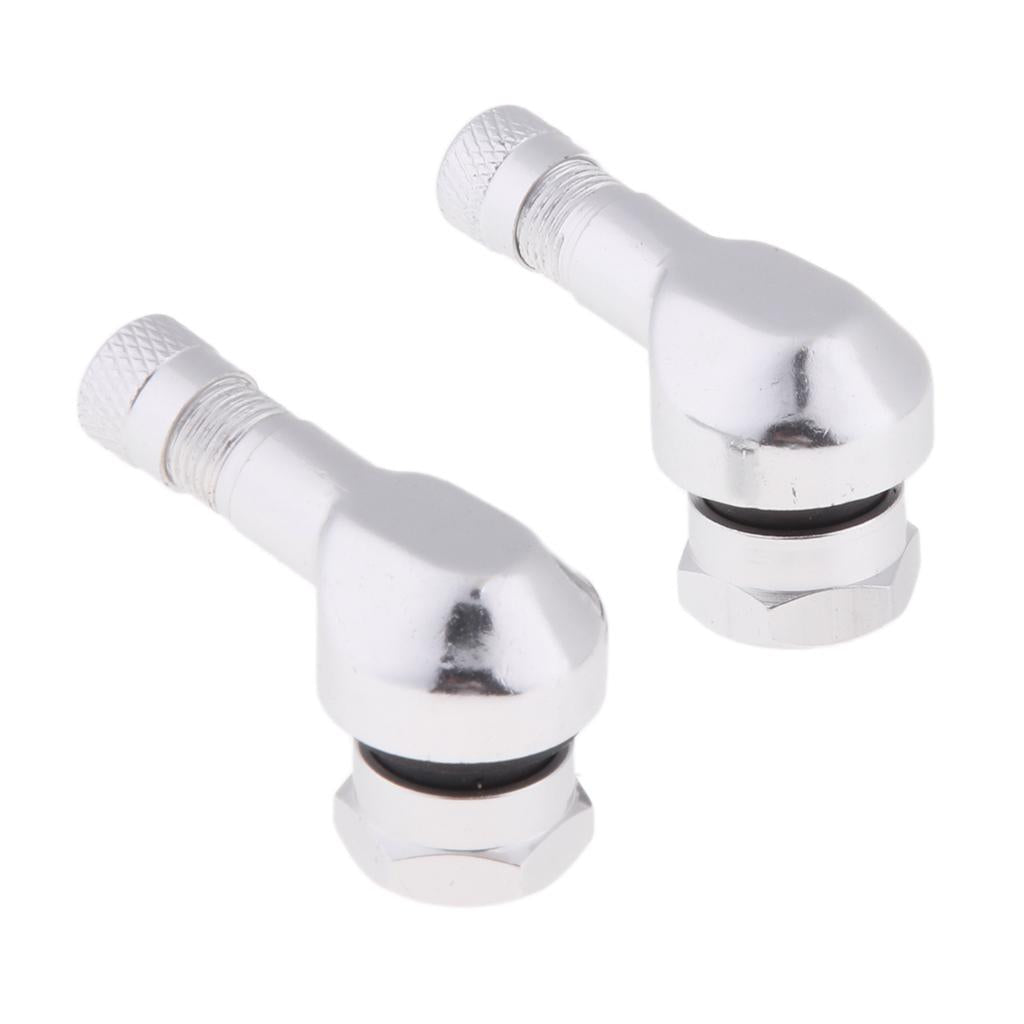Aluminum Motorcycle 90 Degree 11.3mm Wheel Tire Stem Tubeless Valve Silver