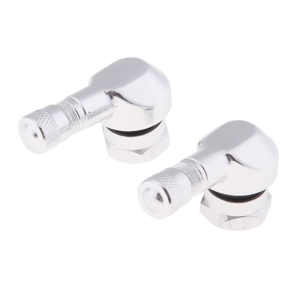 Aluminum Motorcycle 90 Degree 11.3mm Wheel Tire Stem Tubeless Valve Silver