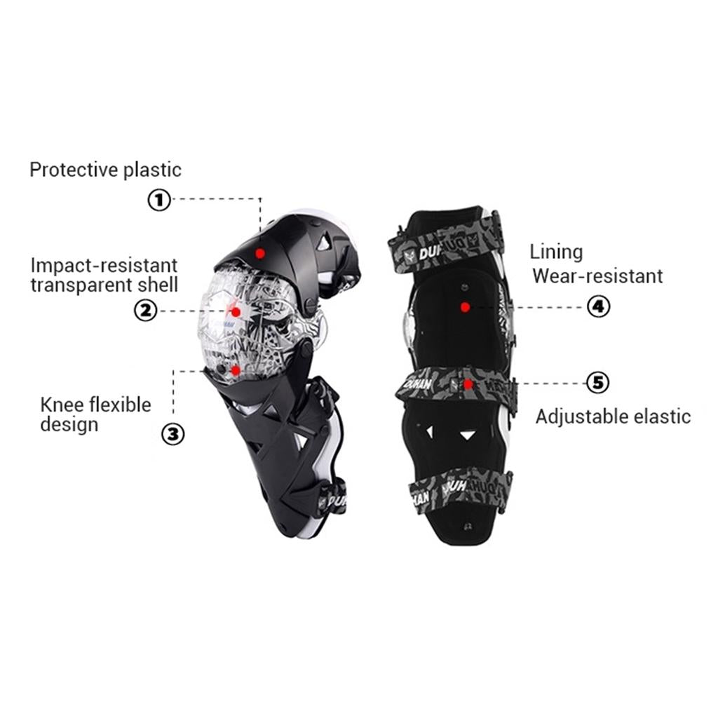 Pair Motorcycle Motocross Body Protective Gear Knee Shin Guard Pad Blue