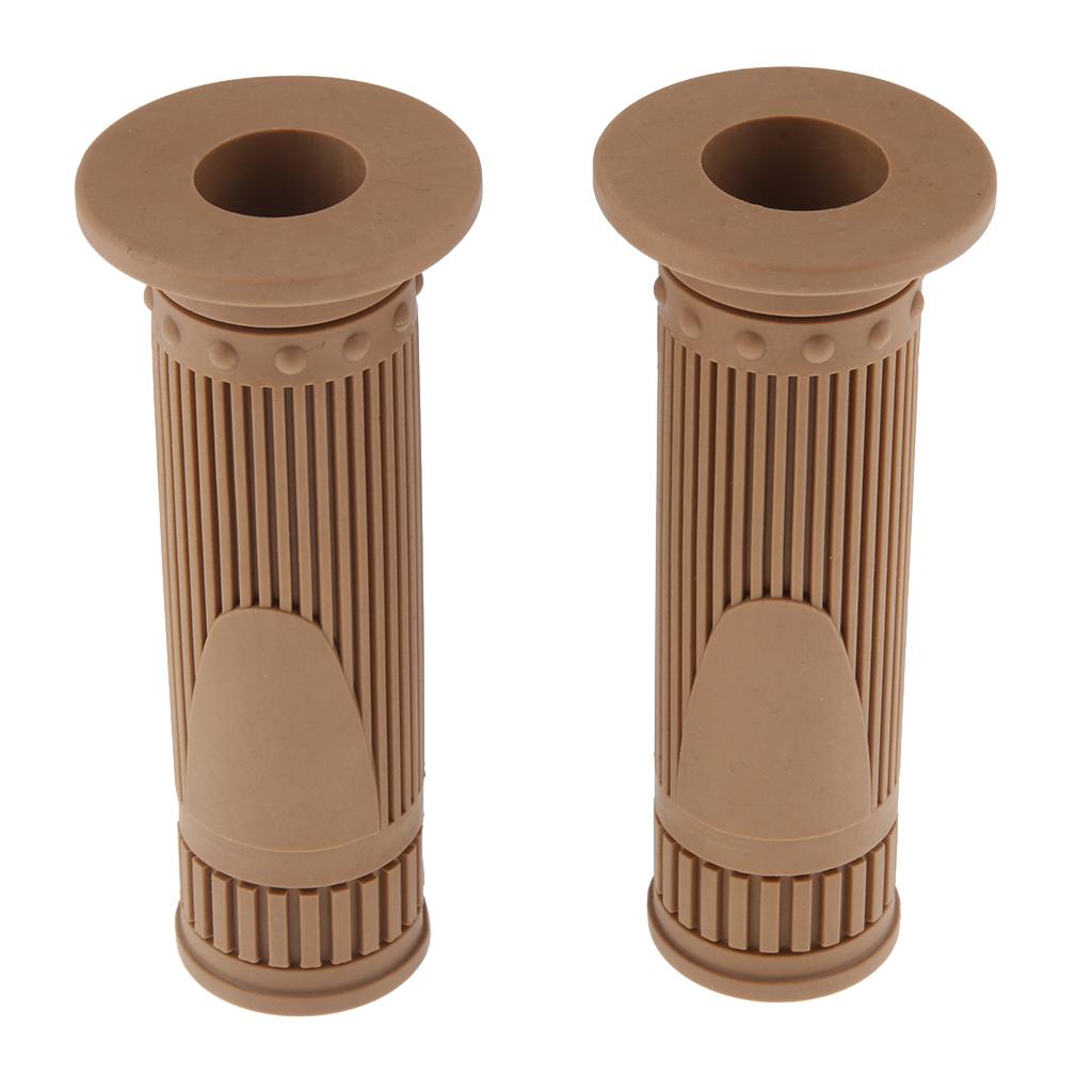 Universal Motorcycle 7/8" Handle Bar Hand Grips Retro Handlebar  Brown