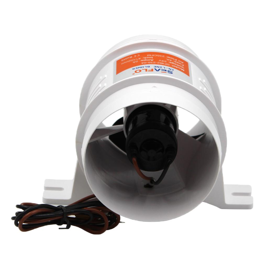 Seaflo 4 24V 235CFM In-Line Bilge Air Blower Marine Boat Ventilation Fan"