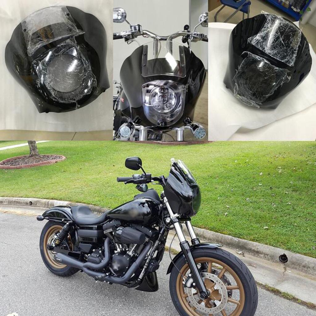 Clear Headlight Gauntlet Fairing For Harley Dyna Sportster XL 1200 883 86-16