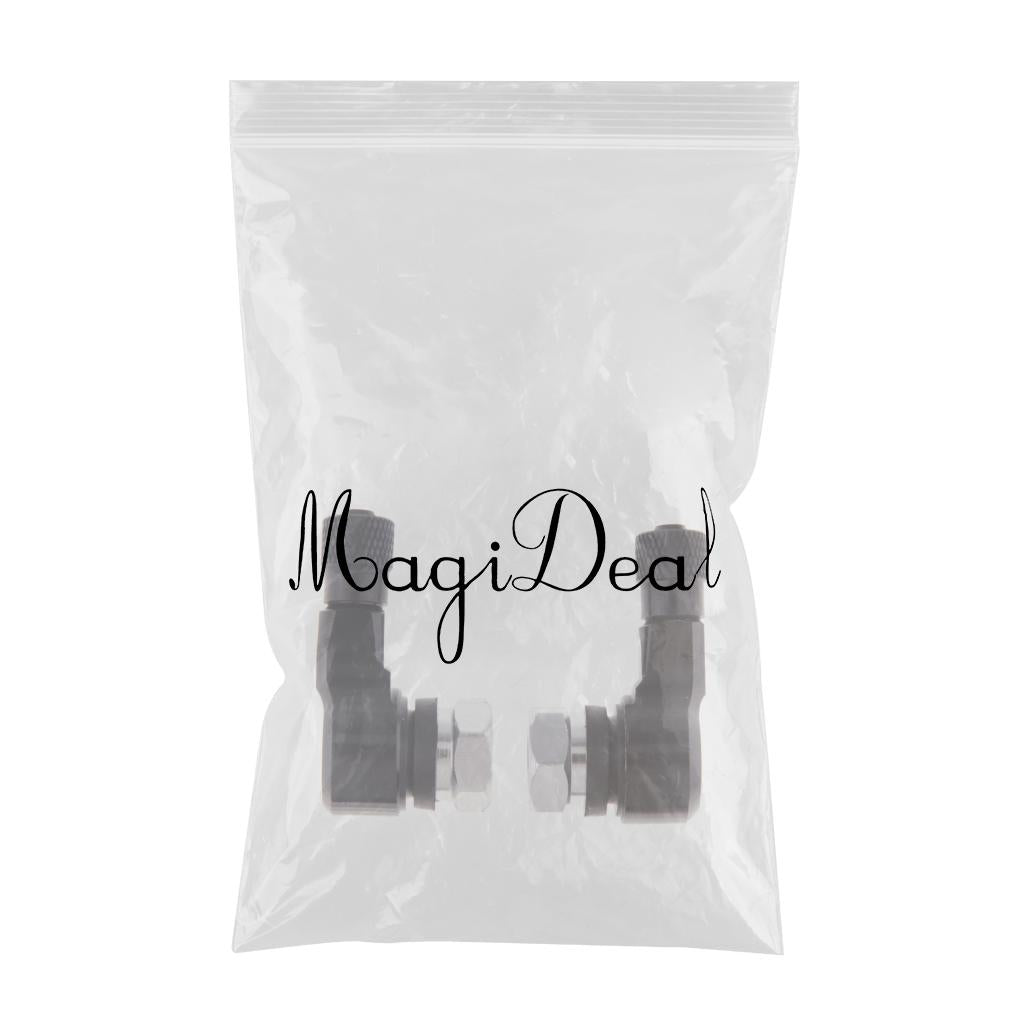 2Pcs Motorcycle Universal Aluminum Wheels Tire Valve Stems Caps 90 Degree