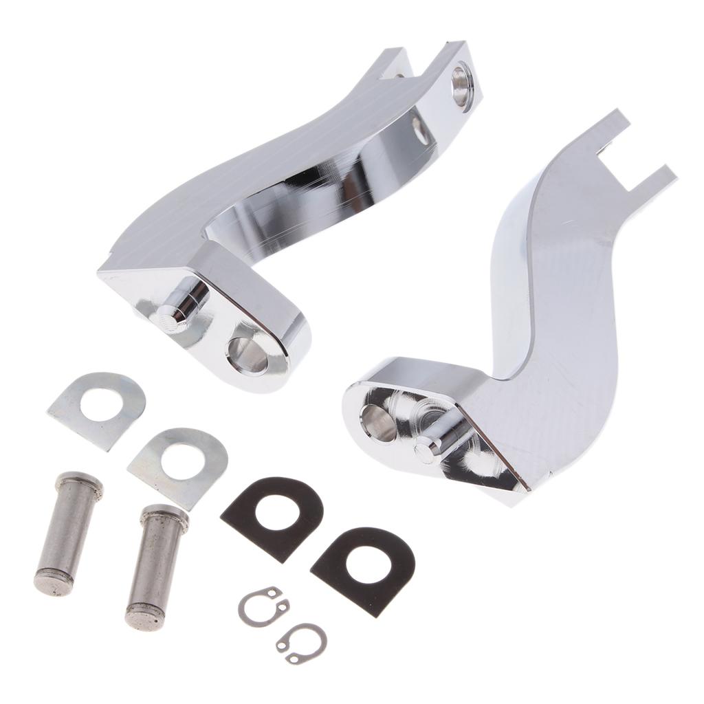 Chrome Passenger Rear Foot Peg Pedal Mount Bracket Kit for Harley 93-16