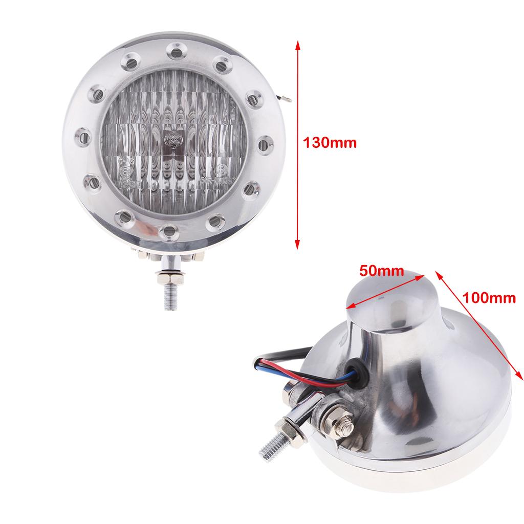 12V Motorcycle Headlight H4 Amber Light For Harley Bobber Chrome Amber Lens