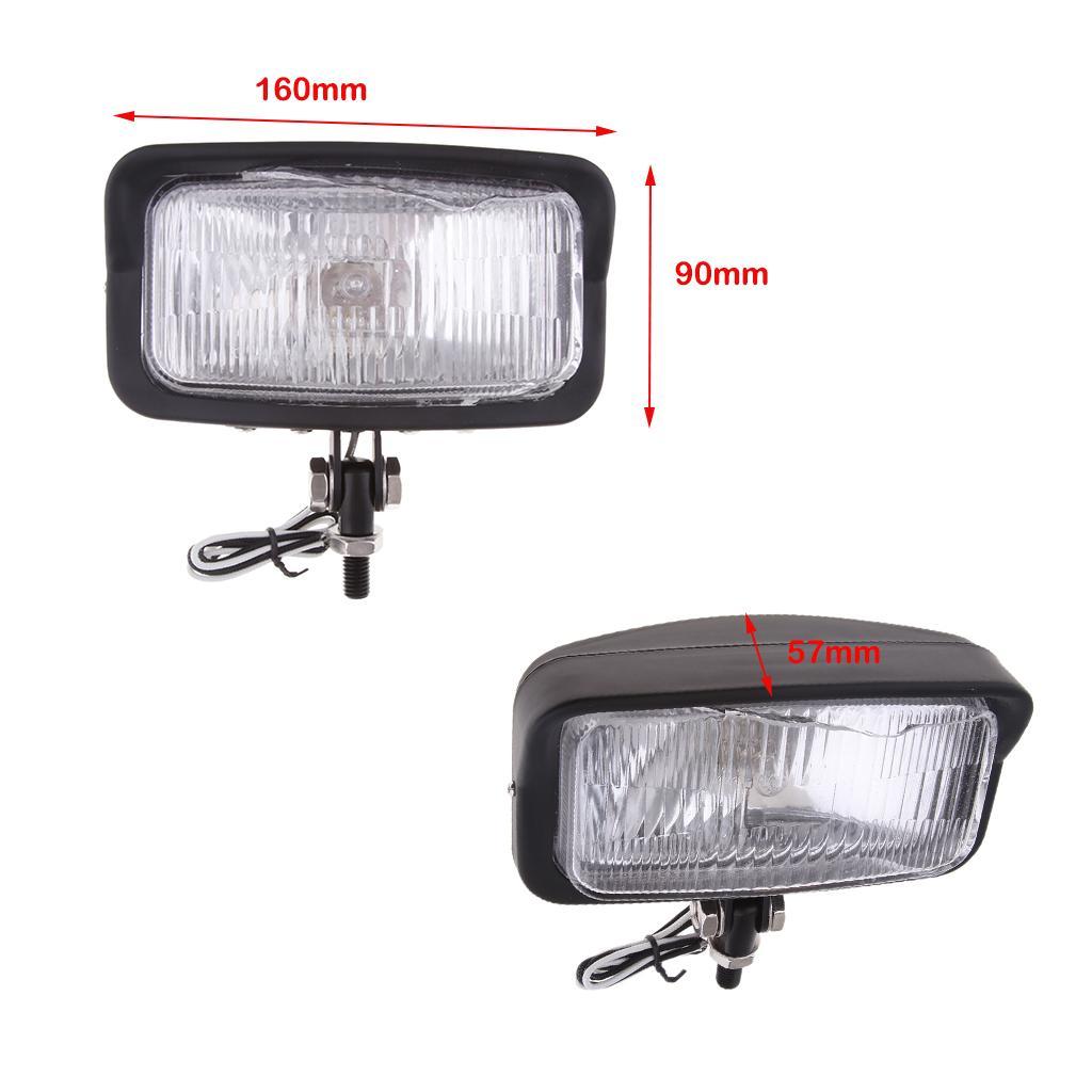 Headlight 12V Universal Motorcycle Assembly Rectangle Head Lamp 55W Black