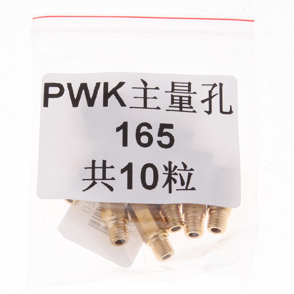 10 Pieces Carburetor Main Jet 165 for Keihin OKO KOSO PWK Fuel Carburetor