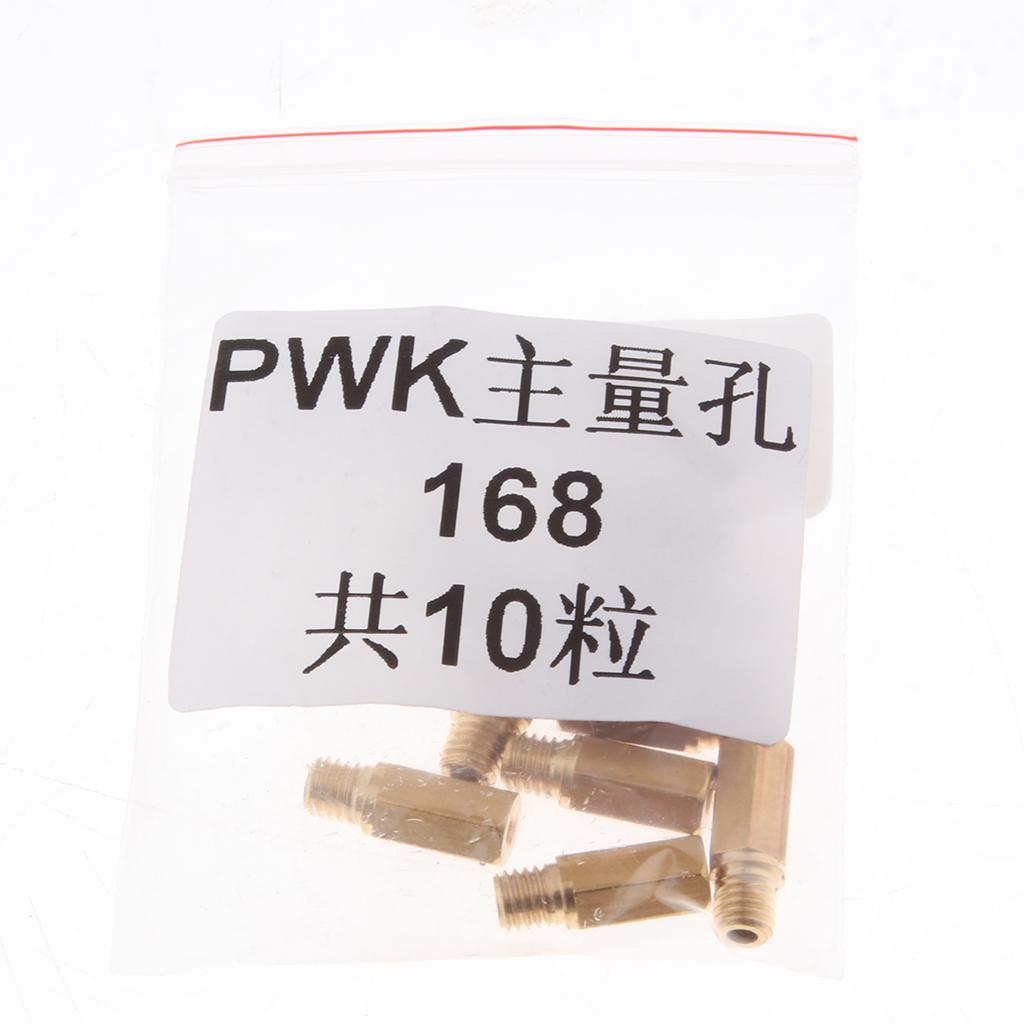 10 Pieces Carburetor Main Jet 168 for Keihin OKO KOSO PWK Fuel Carburetor