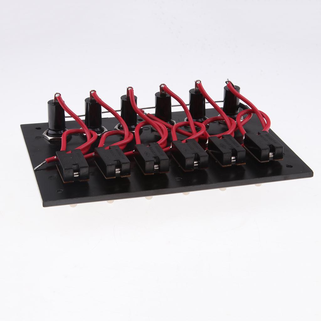 6 Gang Fused Marine Switch Panel for Boats Rv's 12 Volt Switch Panel