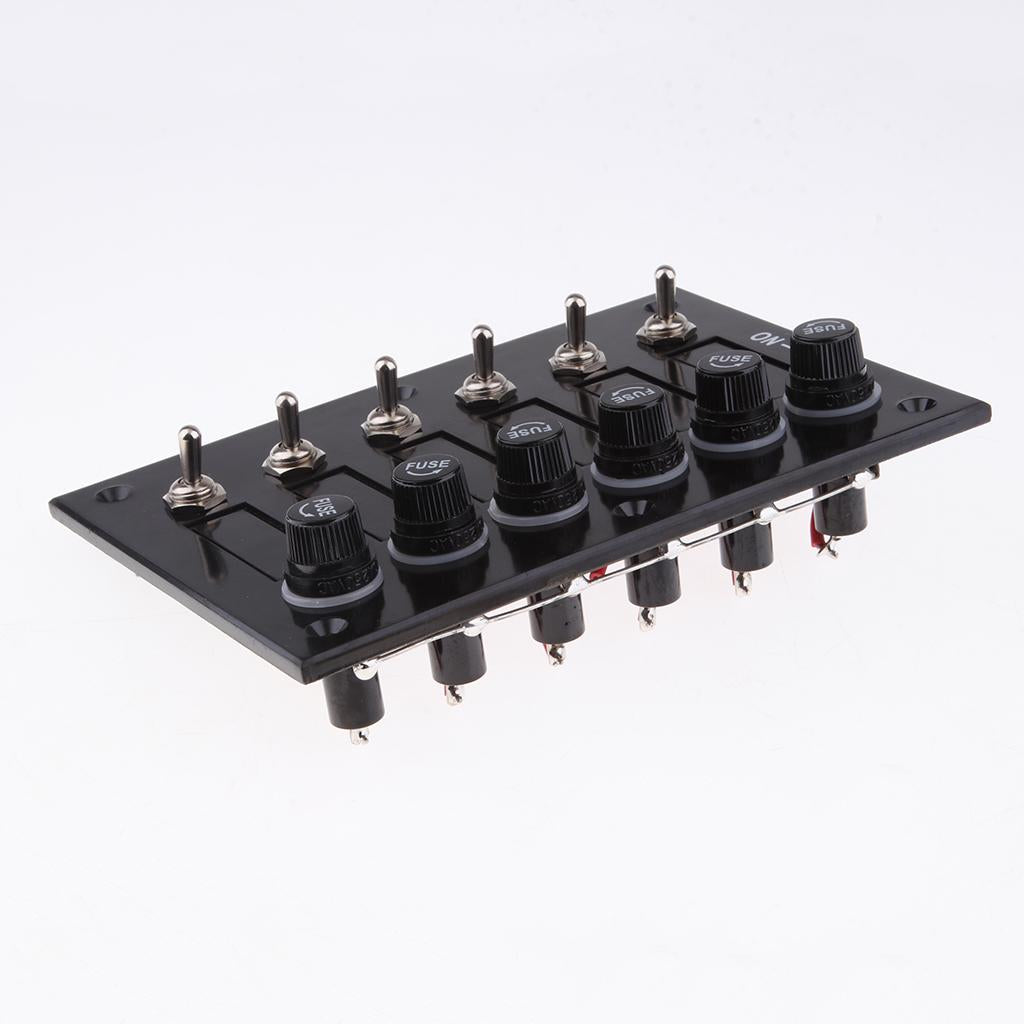 6 Gang Fused Marine Switch Panel for Boats Rv's 12 Volt Switch Panel