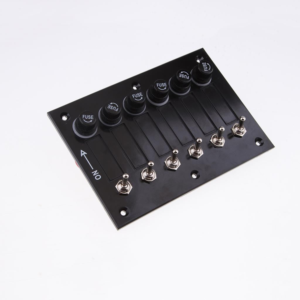 6 Gang Fused Marine Switch Panel for Boats Rv's 12 Volt Switch Panel