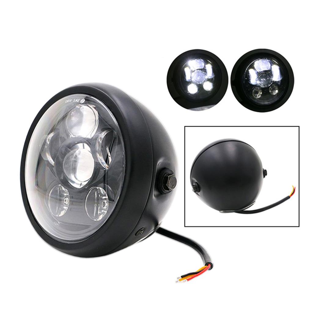 12V 5.75" Motorcycle Retro 6-LED Front Headlight Assembly for Harley