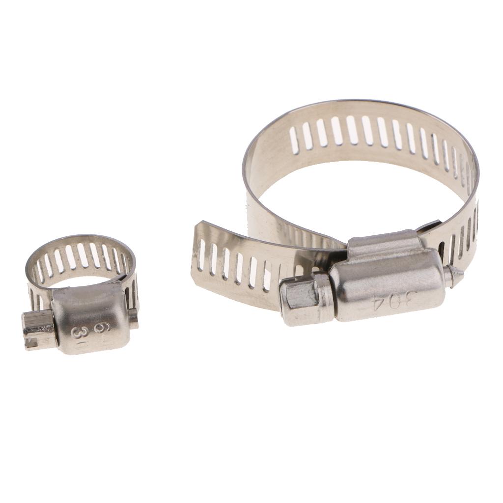 Stainless Steel 6-38mm Range Fuel Line Clip Worm Gear Hose Clamps Adjustable