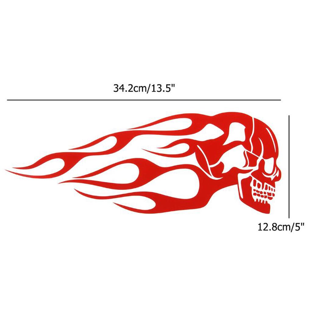 Custom Universal Motorcycle Flame Gas Tank Decal Set 34.2 x 12.8cm Black