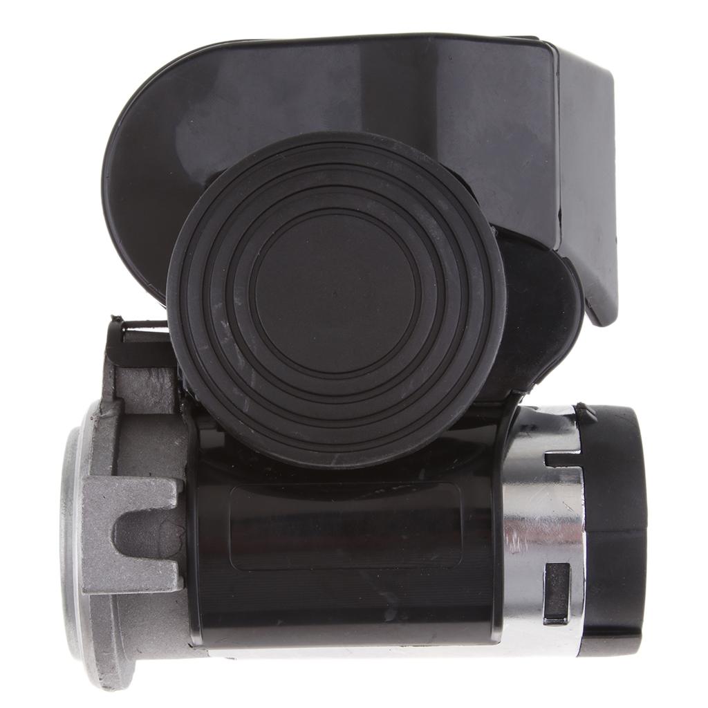 Compact Loud Snail Air Horn 12V 110dB For Motorcycle Car Truck Boat RV Black