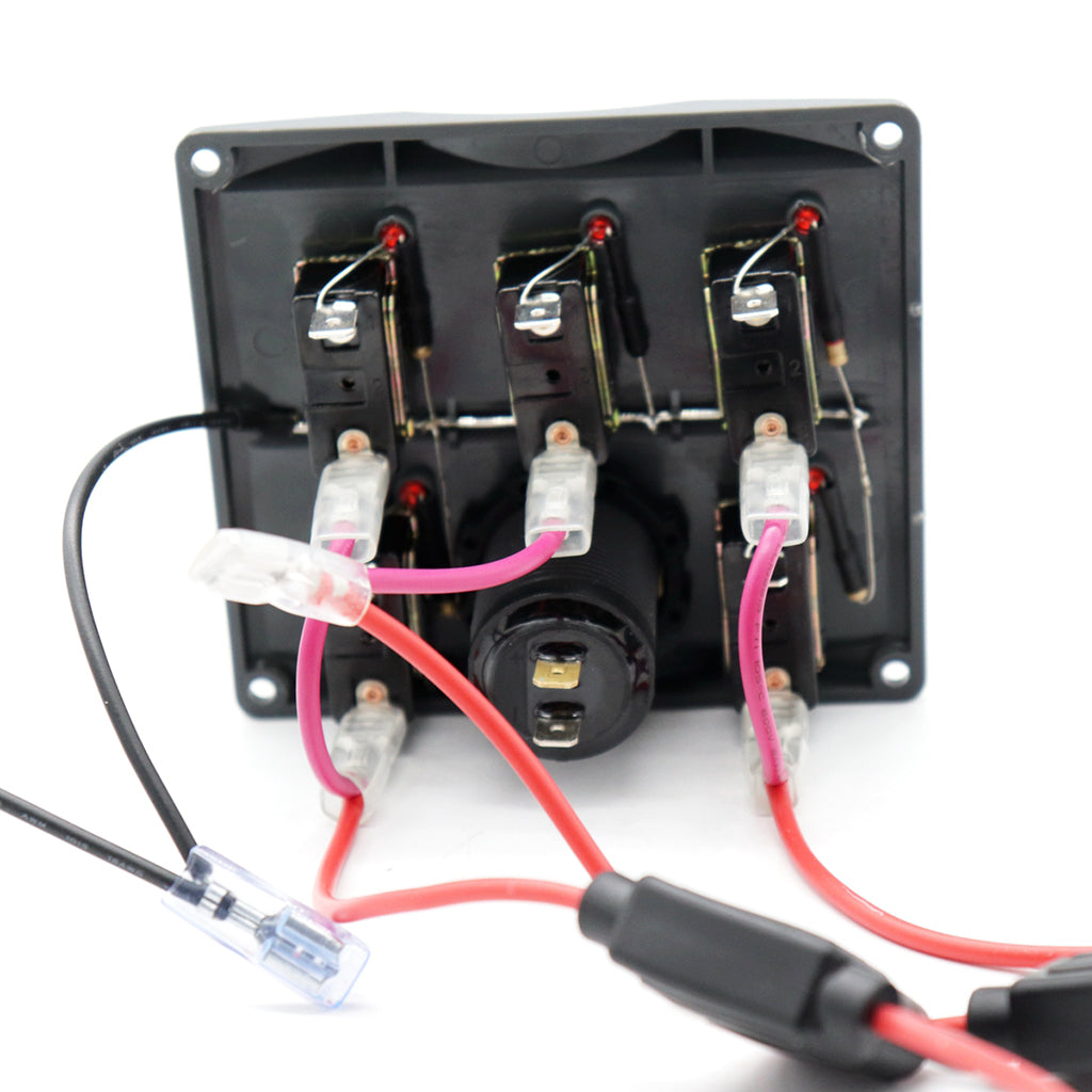 Marine 5 Gang + Battery Gauge Toggle Switch Panel Digital LED Back Light