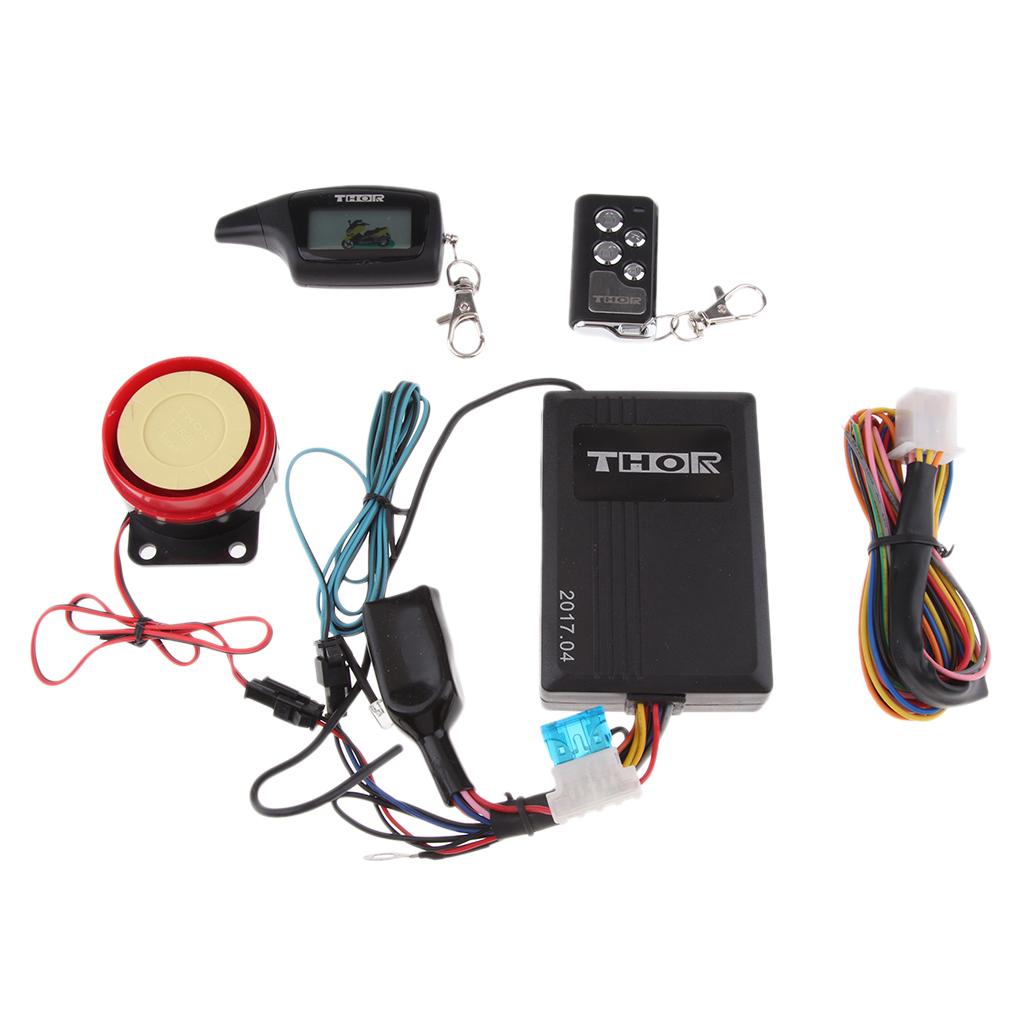 Two Way Motorcycle Alarm with Remote Engine Start LCD Remote Transmitters