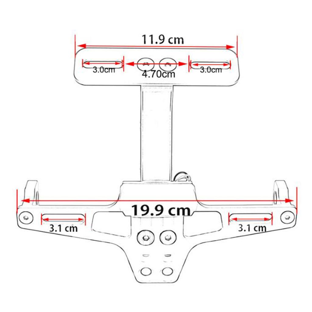 Motorcycle Adjustable License Number Plate Frame Holder Bracket - Gold