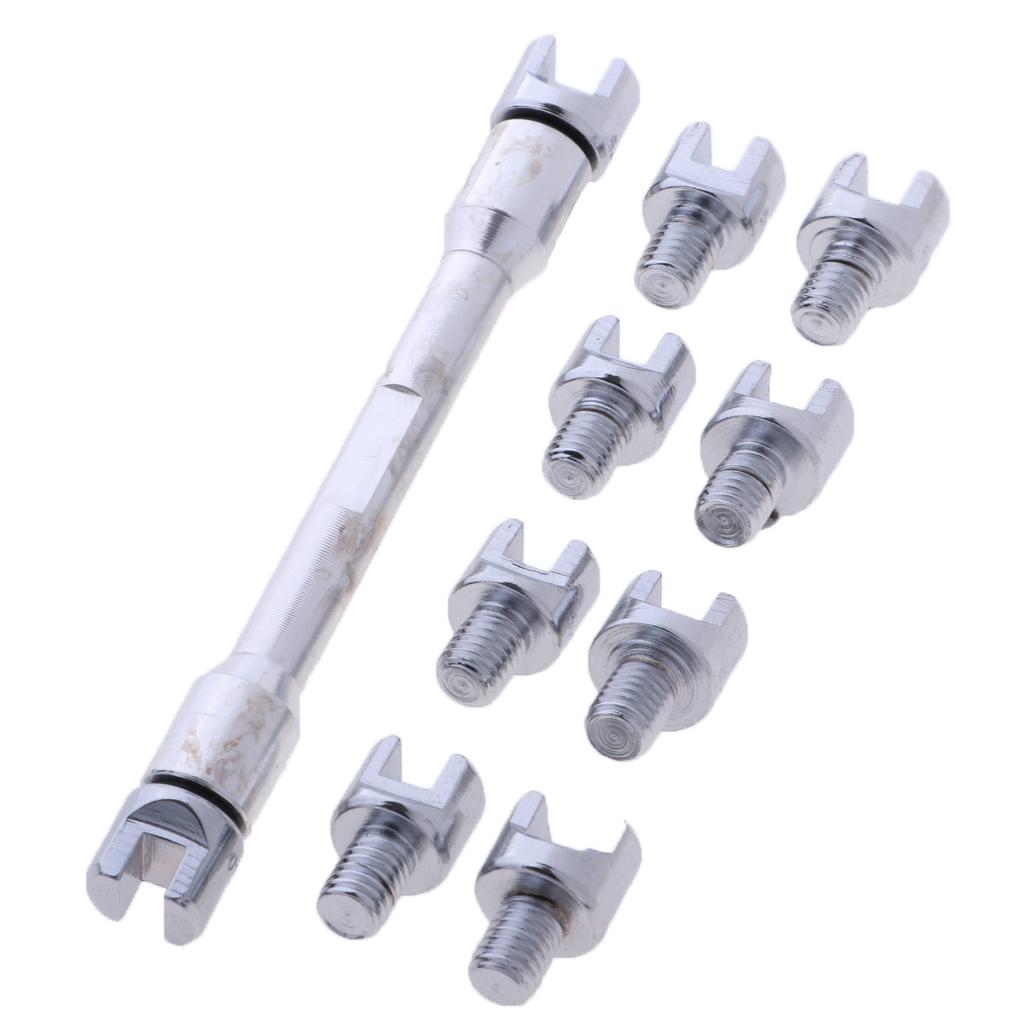 Motorcycle Wheel Spoke Wrench Set Handle Repair Tool 5.0mm-6.8mm Silver