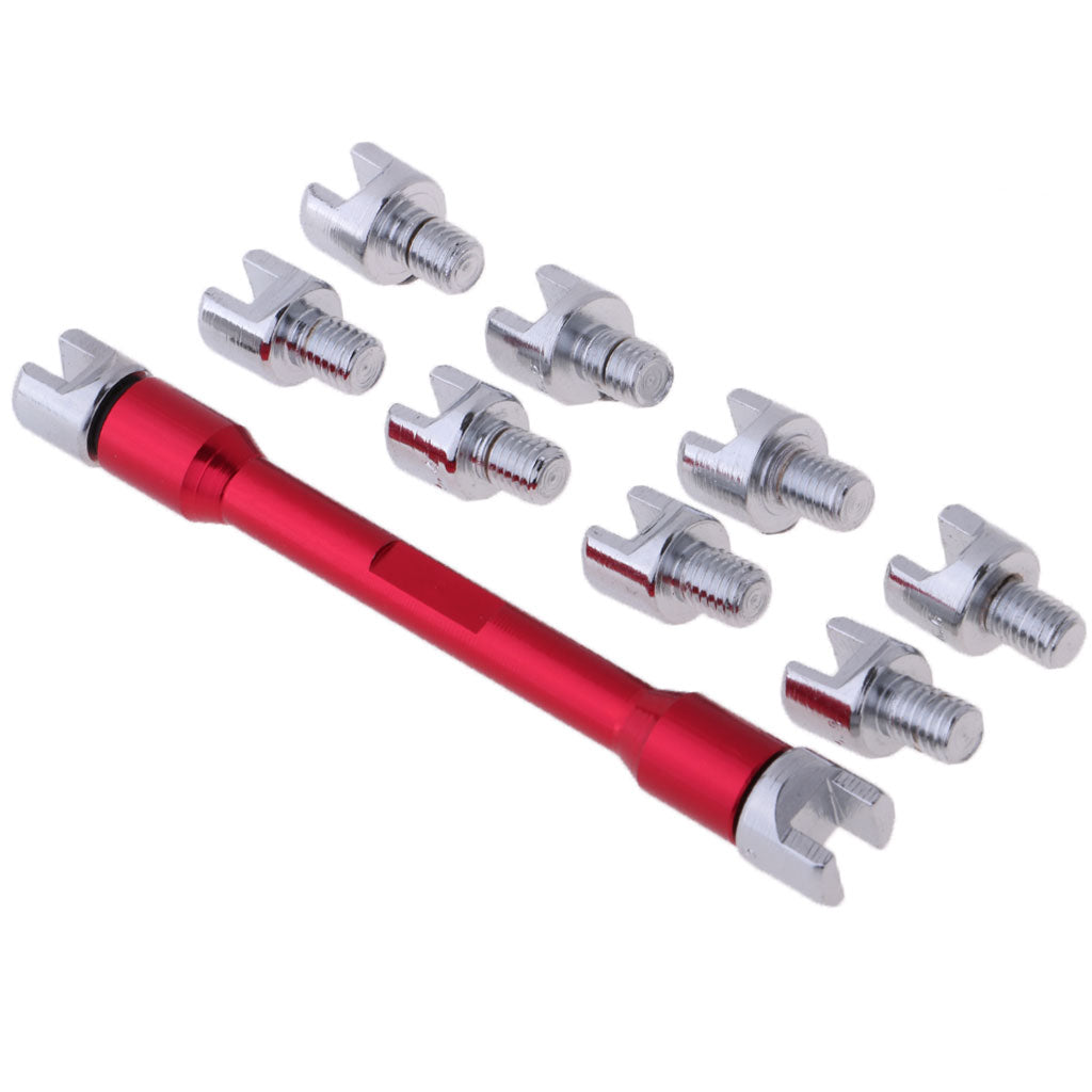 Motorcycle Wheel Spoke Wrench Set Handle Repair Tool 5.0mm-6.8mm Red