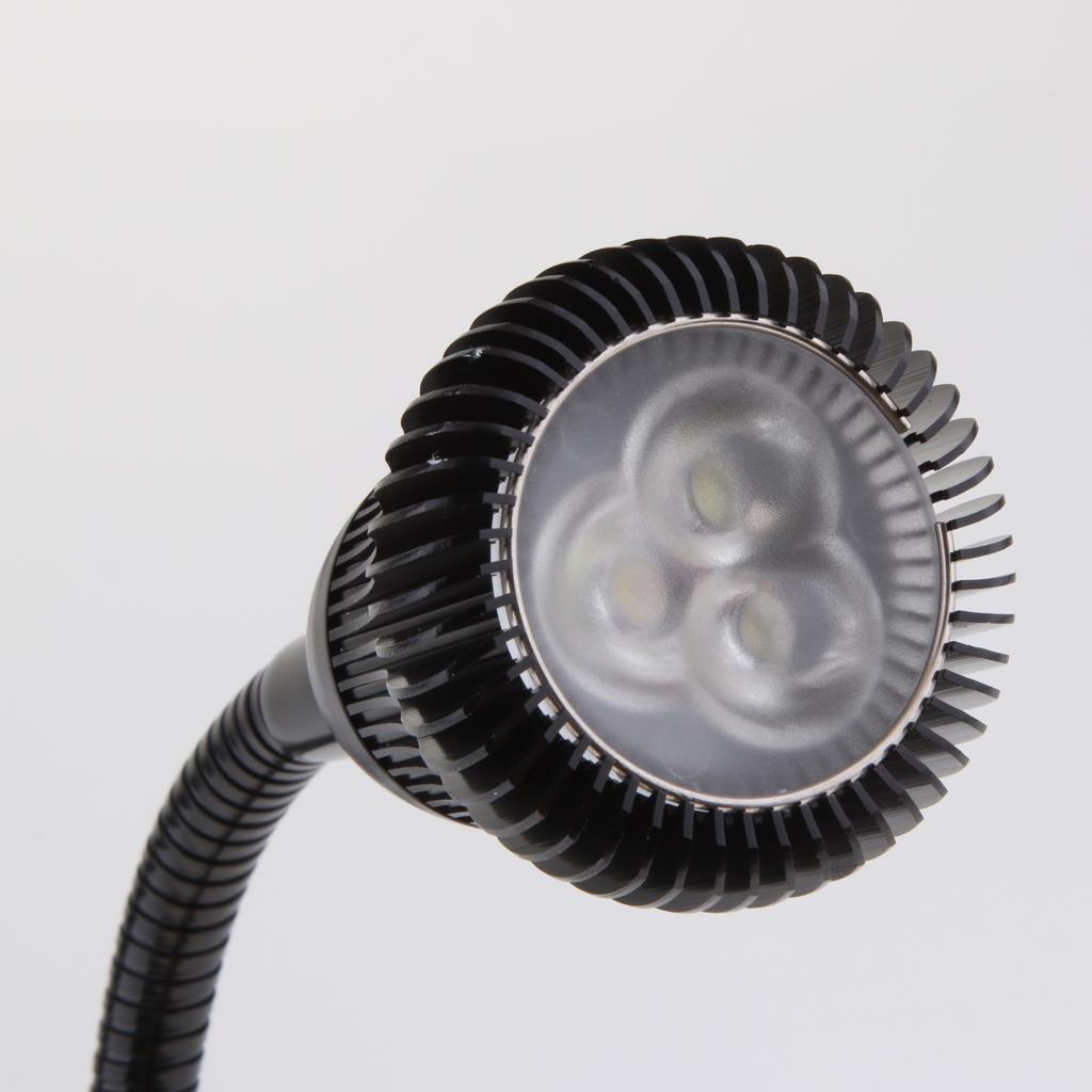 12V 3W LED Flexible Gooseneck Reading Chart/map Light for Boat Black