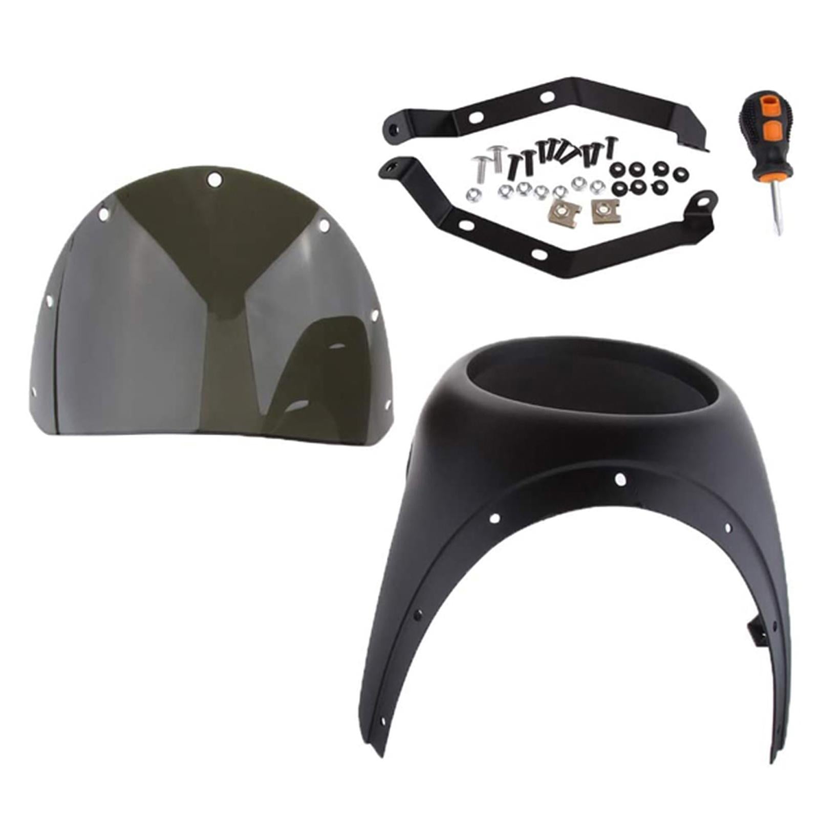 7'' Motorcycle Headlight Fairing Screen Cover Universal for Cafe Racer