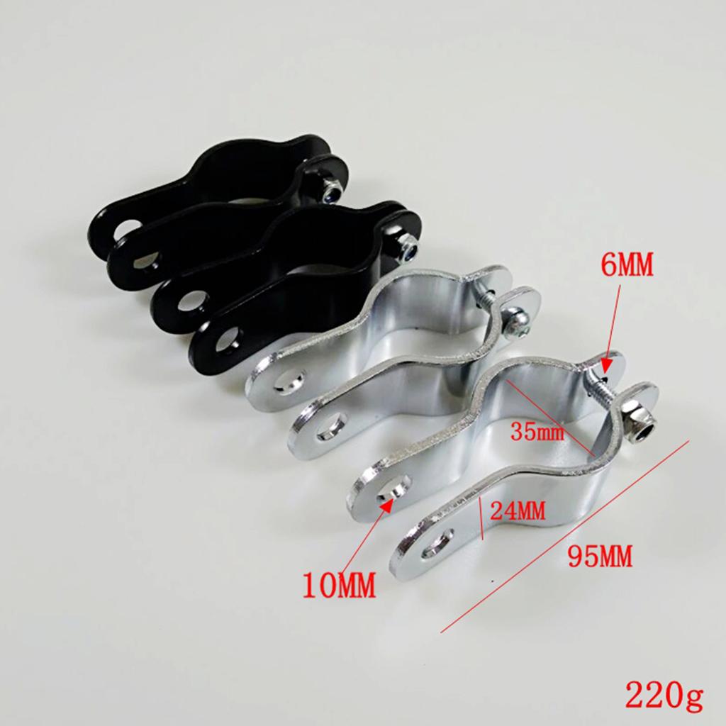 2 Pieces Side Mount Headlight Clamp Brackets for Motorcycle Black