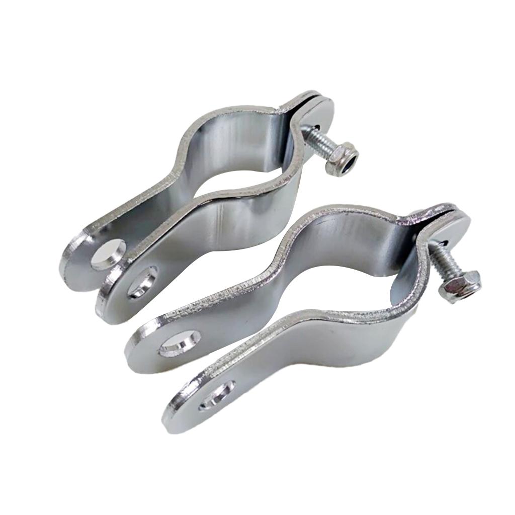 2 Pieces Side Mount Headlight Clamp Brackets for Motorcycle Silver