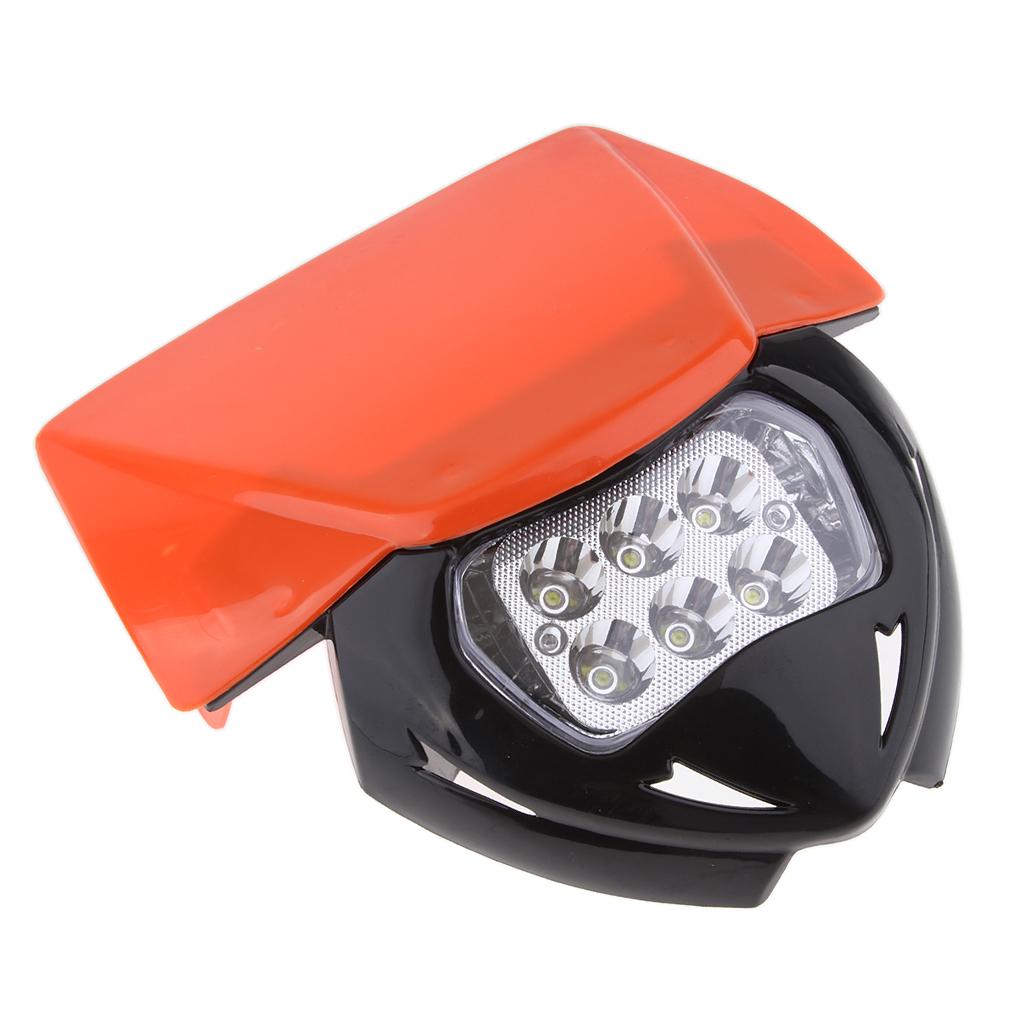 Universal Motorcycle LED Headlight Headlamp for Enduro Dirt Bike Orange