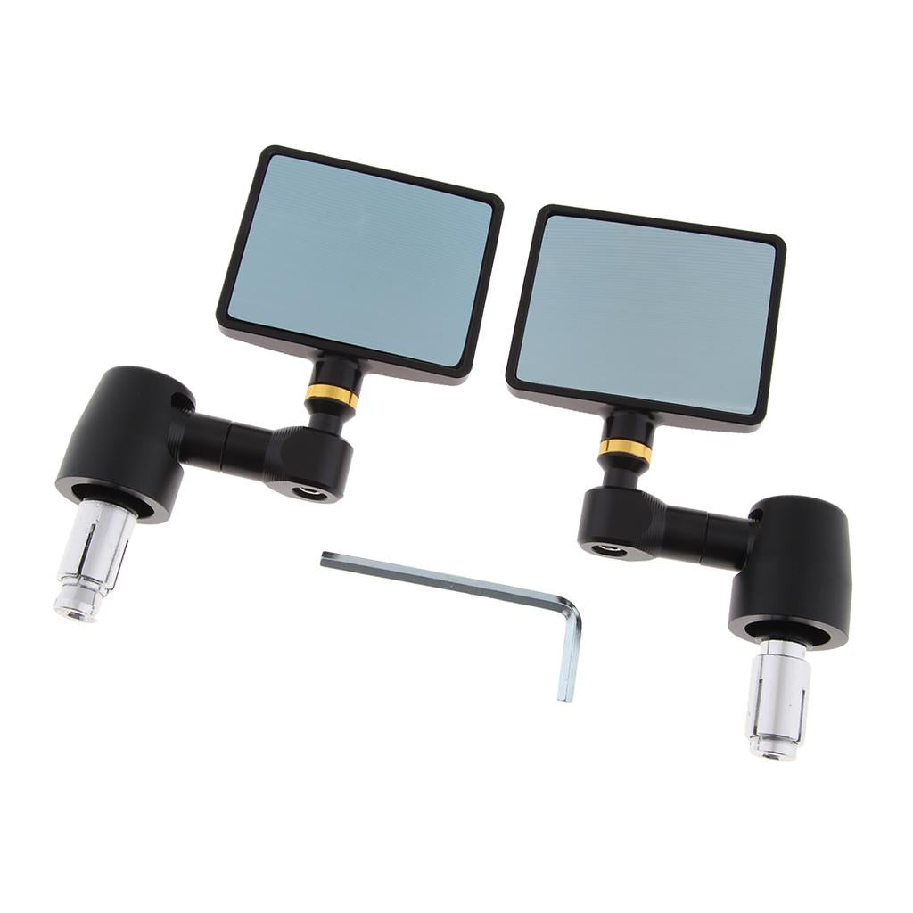 7/8 Inch Motorcycle Rear View Black Handle Bar End Insert Side Rearview Mirrors