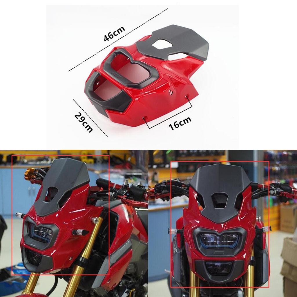 Headlight Front Upper Cowl Cover Windshield for Honda Grom MSX125 Red