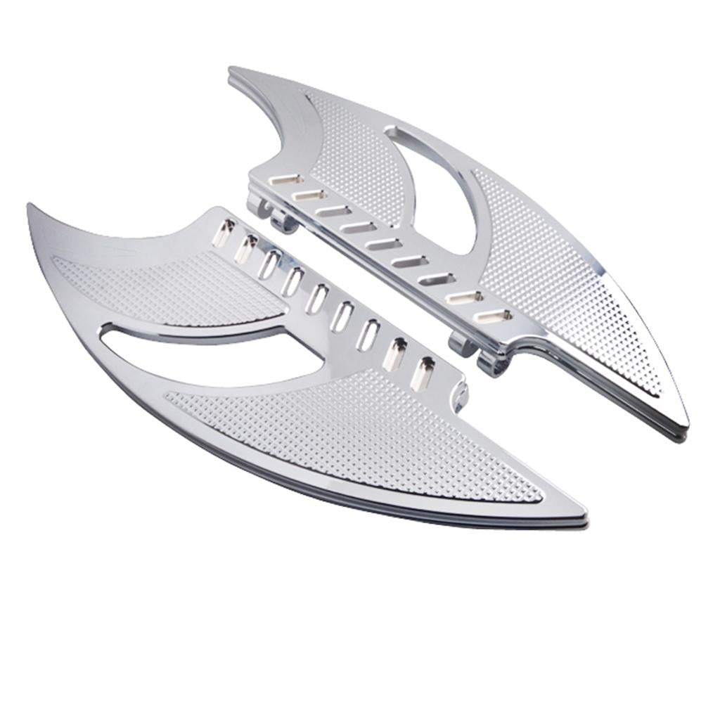 2pcs Metal Floorboard Footboards Foot Peg Footrests For Harley Touring Electra Road King Glide (Silver)
