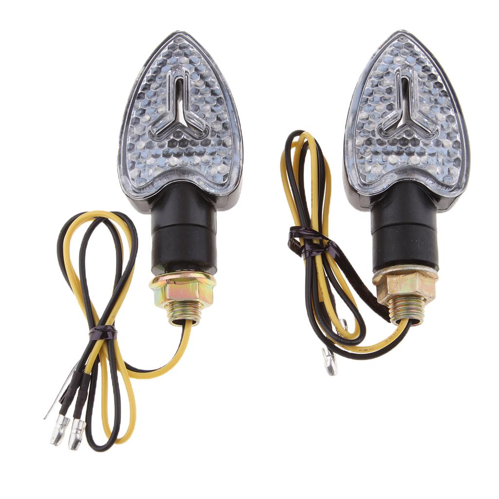 2Pcs LED Turn Signal Light Indicator Blinker Lamp Clear Lens for Motorcycle