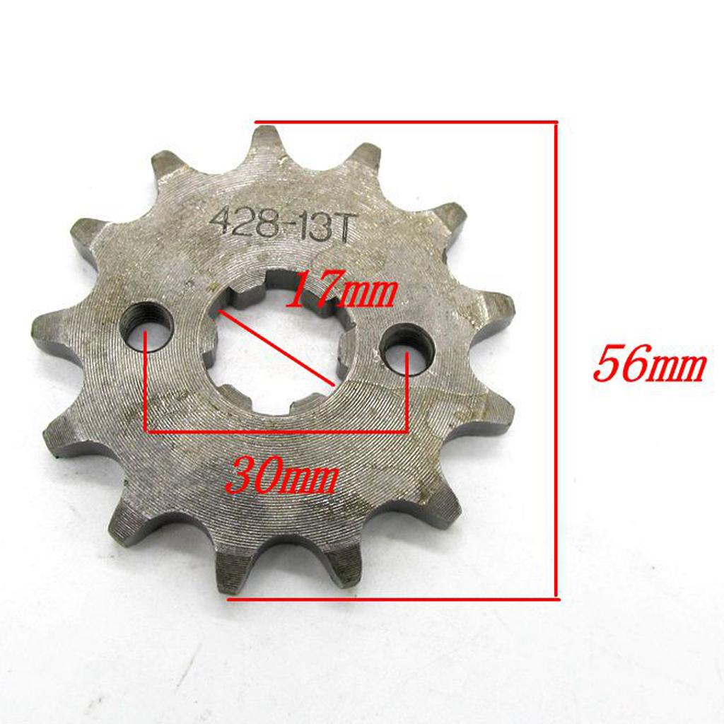 13T 428 Chain/Pitch Front Sprocket Cog Pit/Trail/Dirt bike ATV Quad 17mm
