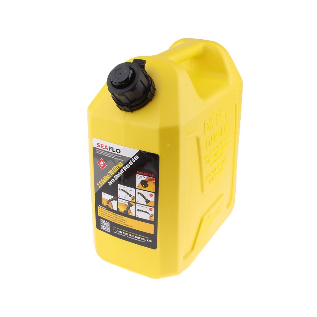Portable Gas Tank Oil Fuel Cans for SUV ATV UTV Car Motorcycle Yellow 10L