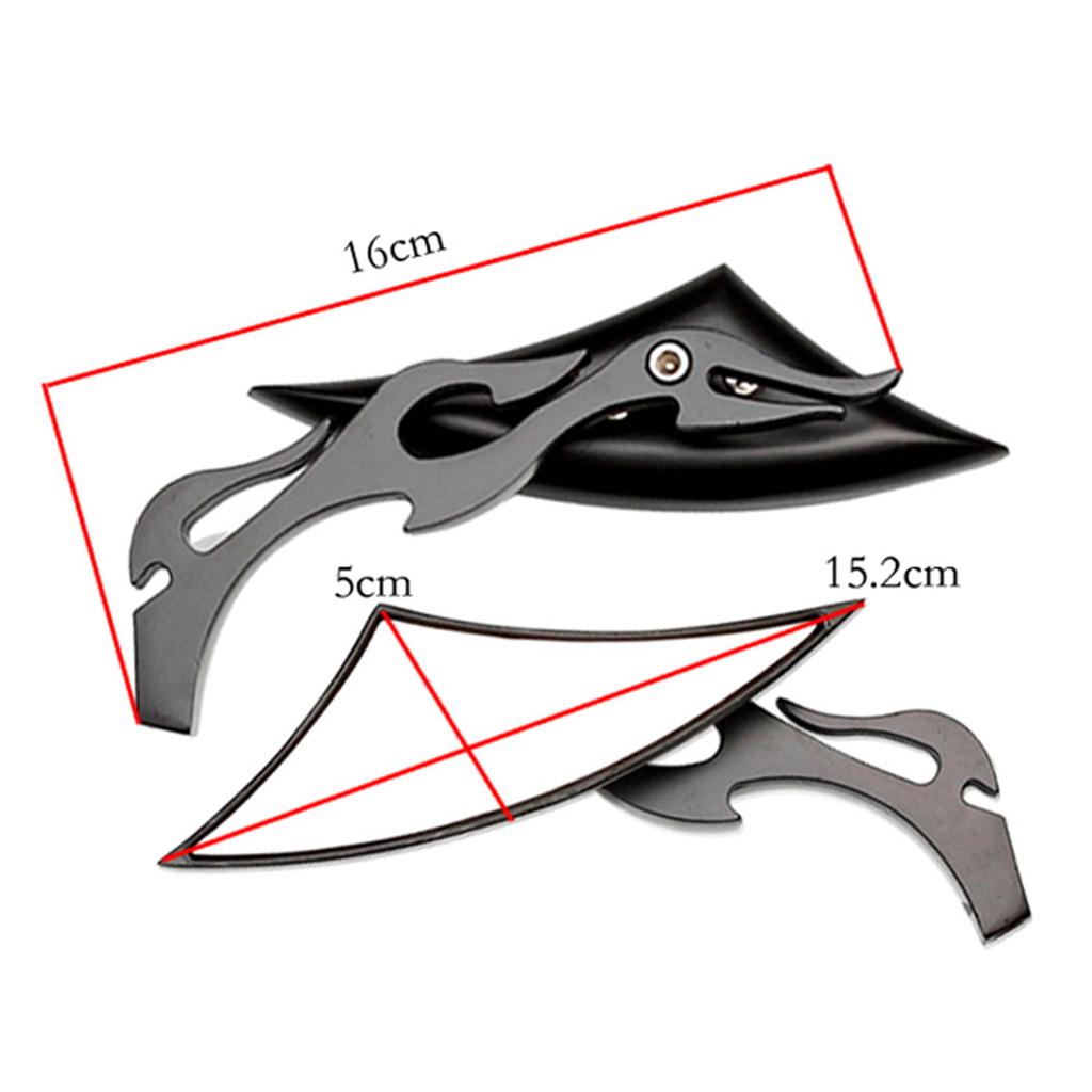 Universal Motorcycle Racing Side View Mirrors Set Triangle Mirror Black