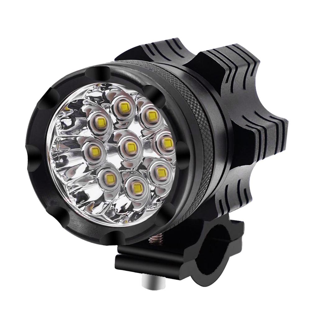 Motorcycle 9 x 5W LED Headlight Continuous Front Head Lamp Single