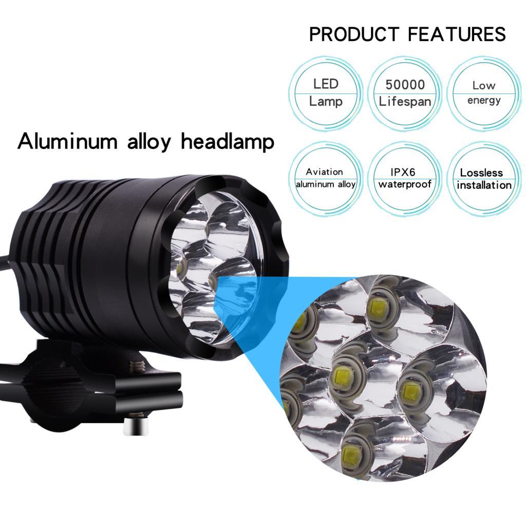 DC12V-85V 5Wx6 Super Bright LED Spot Light Head Lamp Bike Car Motorcycle