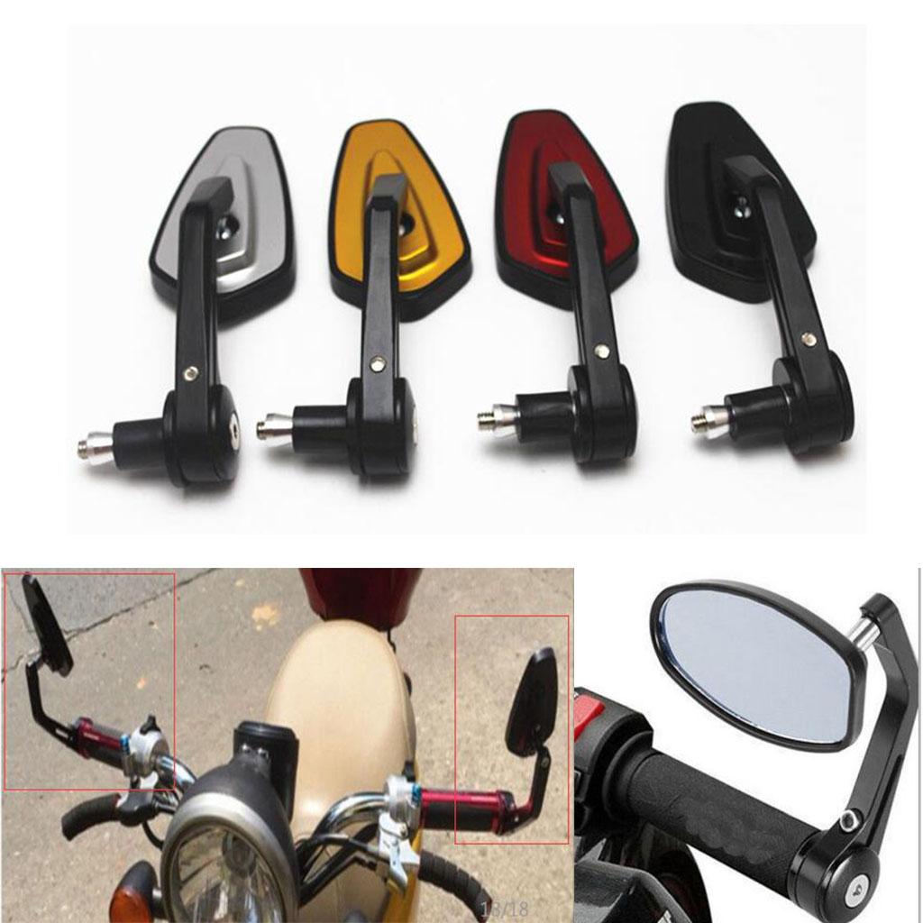Universal 7/8" 22mm Handle Bar Rearview Mirrorm Motorbike Side Mirror Black