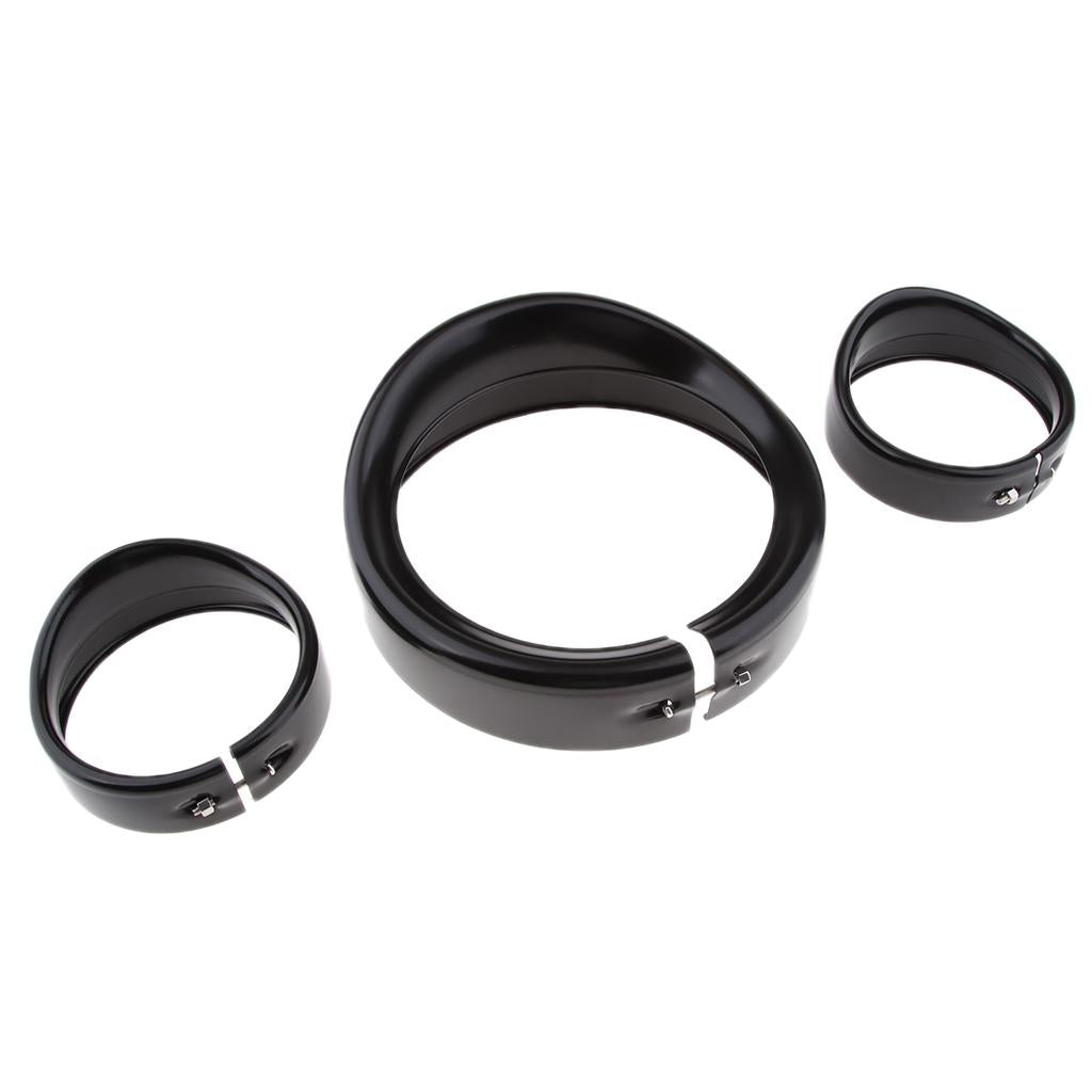 4.5" LED Auxiliary Fog Light & 7" Headlight Trim Ring for Harley Touring